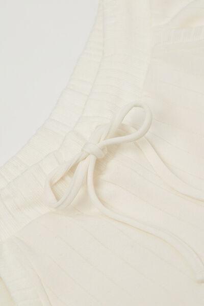 White Royal Elegance Ribbed Trousers, , large image number 4