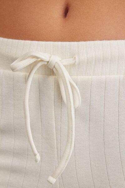 White Royal Elegance Ribbed Trousers, 5601_730I, large image number 5