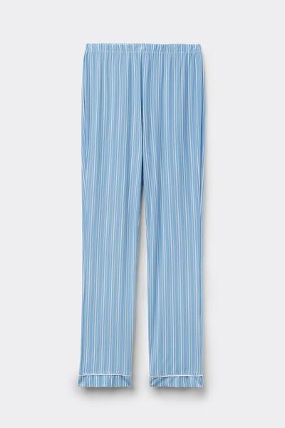Blue Oxford Stripes Straight Pants, , large image number 1