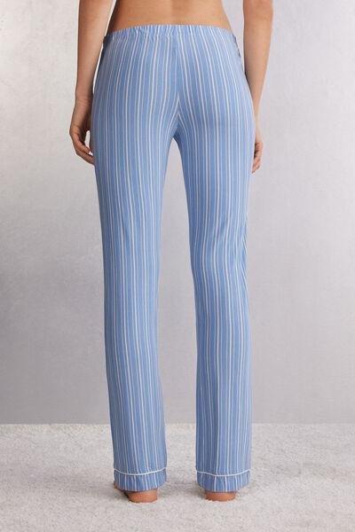 Blue Oxford Stripes Straight Pants, , large image number 3