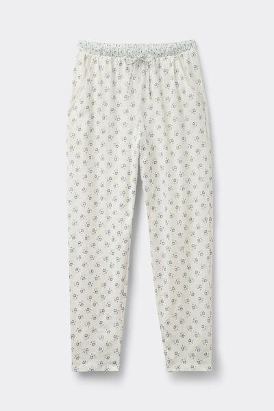 White Printed Pyjama Bottoms, , large image number 1