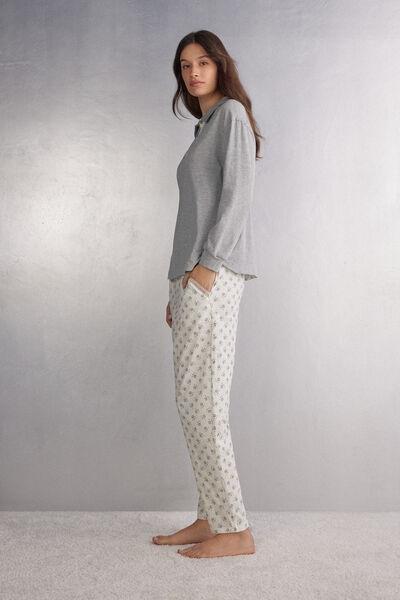 White Printed Pyjama Bottoms, , large image number 2