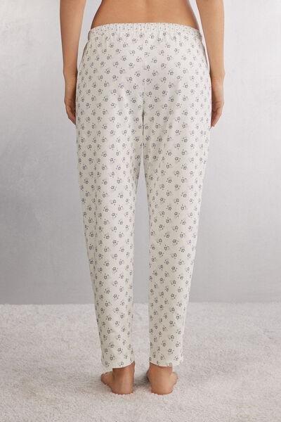 White Printed Pyjama Bottoms, 5601_857J, large image number 3