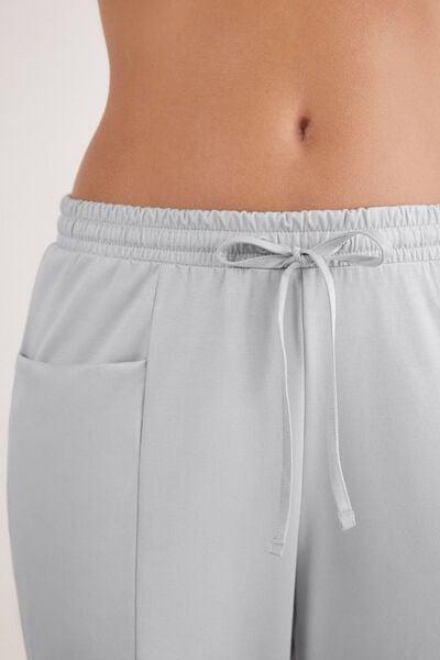 Grey Full-Length Elevated Cotton Pyjama Bottoms, 5601_946J, large image number 5