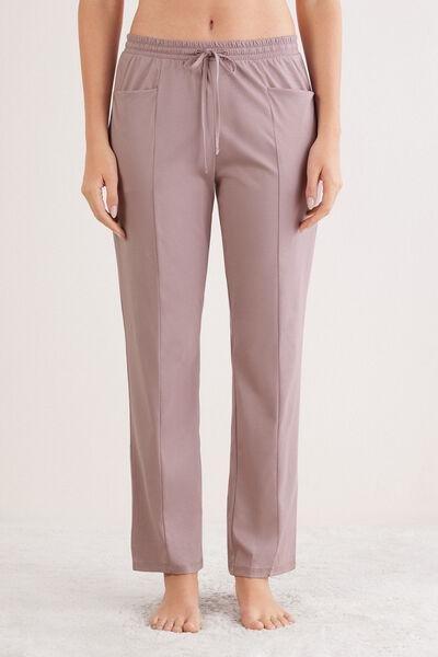 Violet Full-Length Elevated Cotton Pyjama Bottoms, , large image number 0