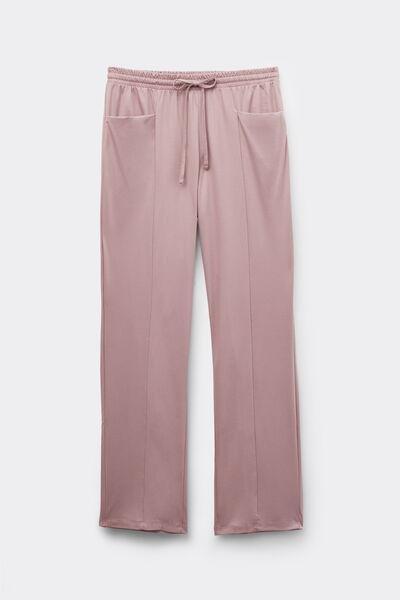 Violet Full-Length Elevated Cotton Pyjama Bottoms, , large image number 1