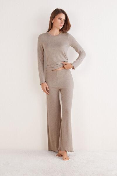 Pink Luxury Softness Wide-Leg Modal Pyjama Bottoms, 5601_039K, large image number 1