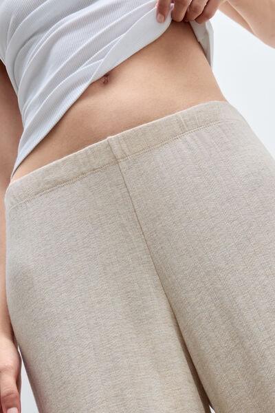 BEIGE MELANGE Luxury Softness Modal with Cashmere Palazzo Pants, 5601_296K, large image number 4