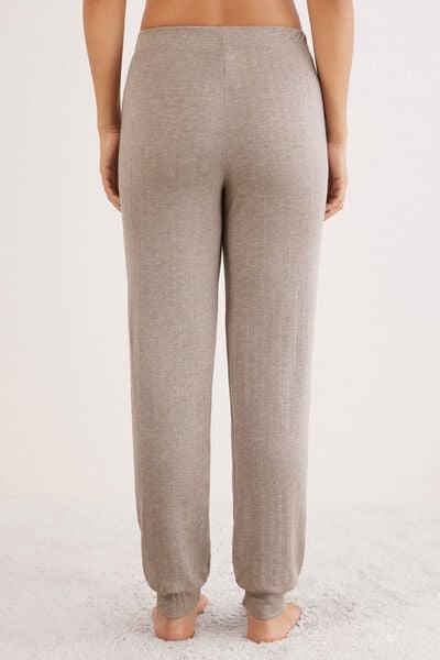 Pink Luxury Softness Ribbed Modal Pyjama Bottoms, 5601_039K, large image number 3