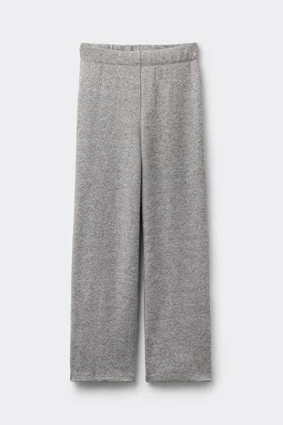 Grey Tricot-Effect Palazzo Pants, 5601_043K, large image number 2