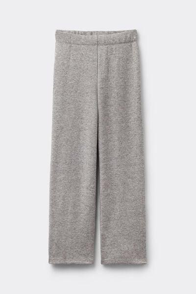 Grey Tricot-Effect Palazzo Pants, 5601_043K, large image number 3