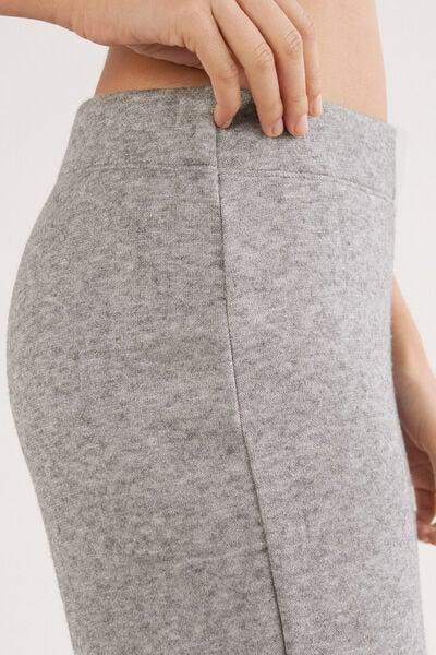 Grey Tricot-Effect Palazzo Pants, 5601_043K, large image number 5