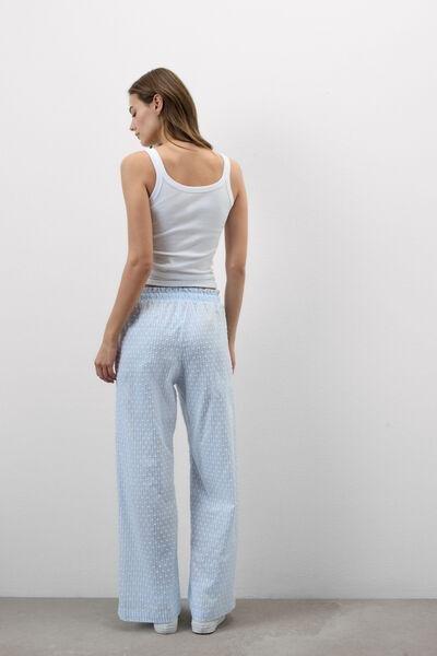 Blue Romantic Stripes Plumetis Cotton Canvas Pants, 5601_117K, large image number 2