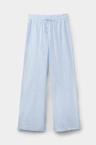 Blue Romantic Stripes Plumetis Cotton Canvas Pants, 5601_117K, large image number 3