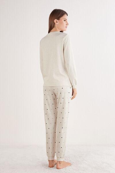 White Sweet Puppy Patch Cotton Pyjama Set, 5601_046K, large image number 3