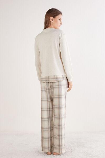 White Winter Bear Print Cotton Pyjama Set, 5601_046K, large image number 3