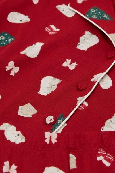 Red Polar Bear Christmas Print Modal Pyjama Set, 5601_047K, large image number 4