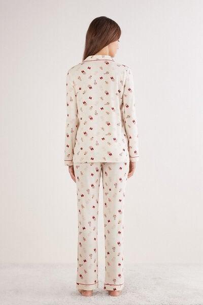 Cream Button-Up Modal Pyjama Set, 5601_048K, large image number 2