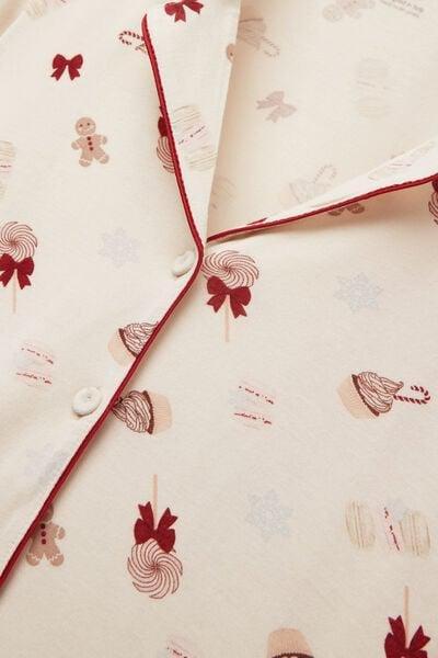 Cream Button-Up Modal Pyjama Set, 5601_048K, large image number 4