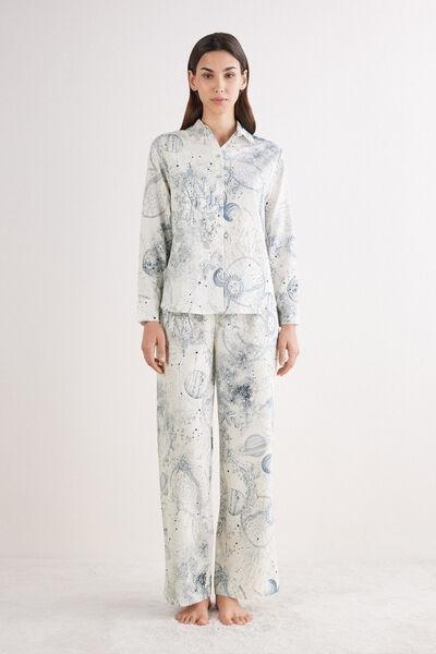 Cream Luxury Dreams Printed Pyjama Set, , large image number 0