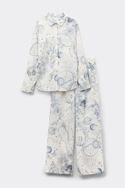 Cream Luxury Dreams Printed Pyjama Set, , large image number 2