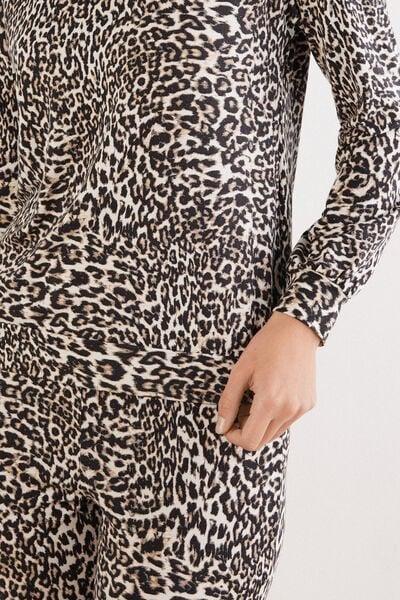 Black A Moment Of Glamour Animal Print Modal Pyjama Set, 5601_029K, large image number 5