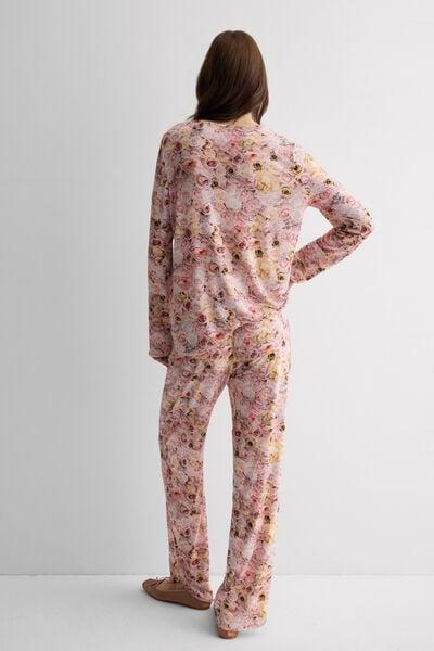 Pink I Bloom Printed Long Pyjama Set, 5601_062K, large image number 2