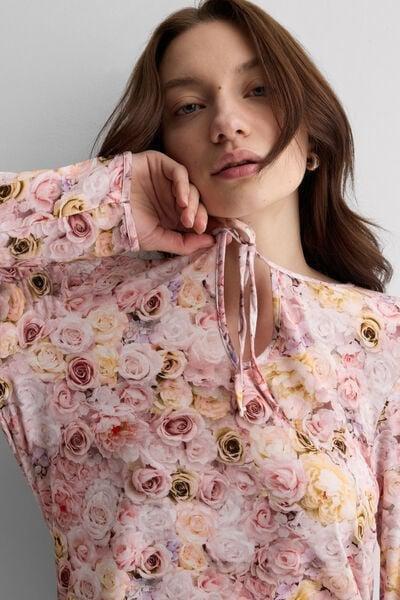 Pink I Bloom Printed Long Pyjama Set, 5601_062K, large image number 5