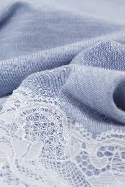 Blue Long Modal And Lace Pyjama Set, 5601_069K, large image number 4