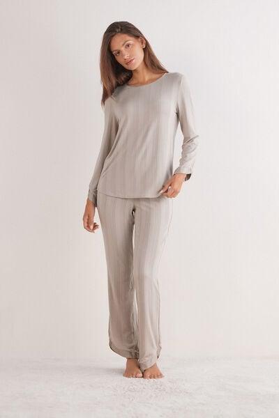 Beige Delicate Alchemy Long Modal Pyjama Set, 5601_950J, large image number 0