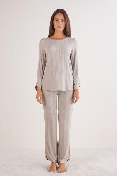 Beige Delicate Alchemy Long Modal Pyjama Set, 5601_950J, large image number 1