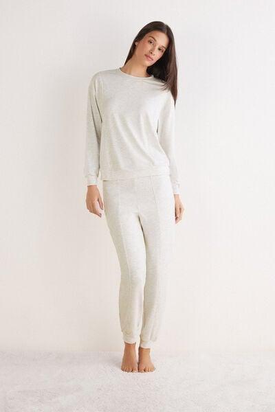 Grey Comfort Details Full-Length Modal Pyjama Set, 5601_040K, large image number 1