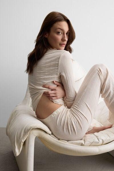 Cream Sweet Pointelle Full-Length Pyjamas, 5601_070K, medium