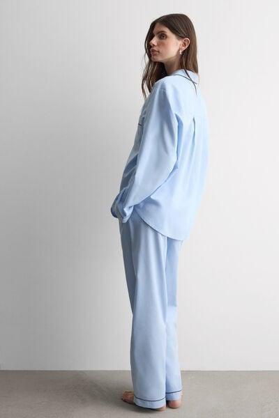 Blue Full-Length Cotton Pyjama Set, 5601_067K, medium