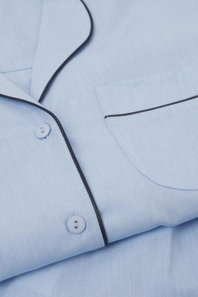 Blue Full-Length Cotton Pyjama Set, 5601_067K, large image number 4