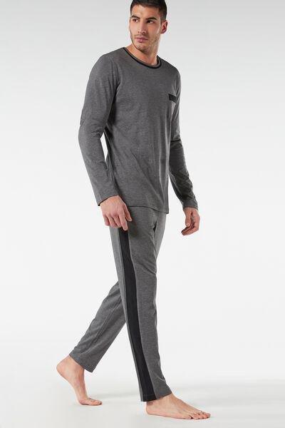 Graphite Grey Blend Long Basic Supima�  Cotton Pyjamas, Men, , large image number 4