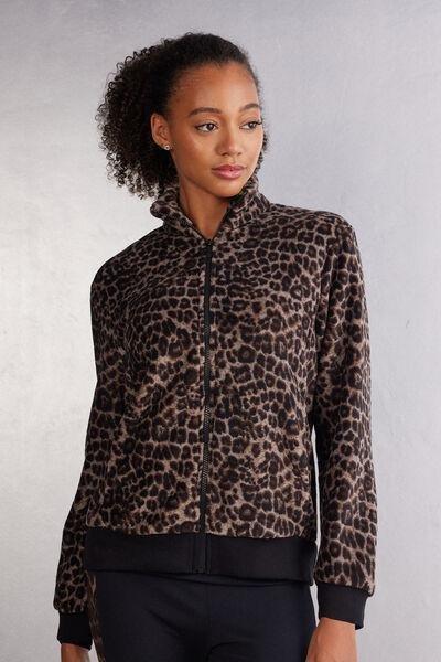 Multicolour Luxurious Leopard Spotted Bomber Jacket, , medium