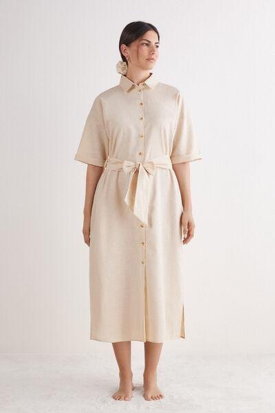 Beige Button Fastening Blouse, , large image number 0