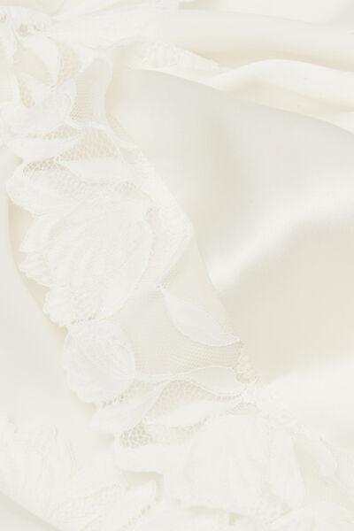 POWDER WHITE All About Flowers Long Silk Dressing Gown, , large image number 4