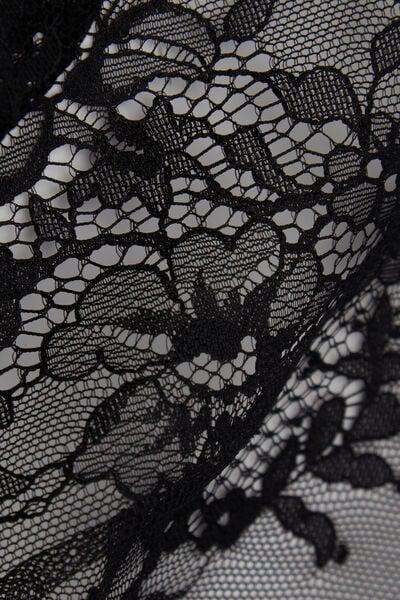 Black Elegance Embodied Lace Dressing Gown, Black, large image number 4