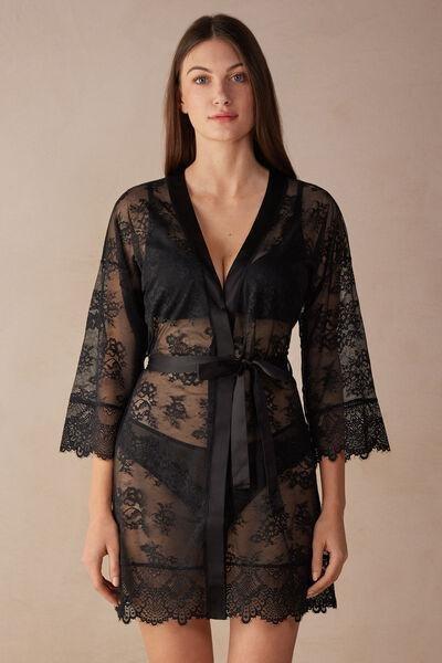 Intimissimi Black Stunning Beauty Lace Negligee Azadea Uae