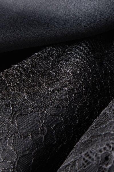 Black Long Dressing Gown, Black, large image number 4