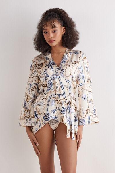 Multicolour Italian Riviera Silk Kimono, , large image number 2