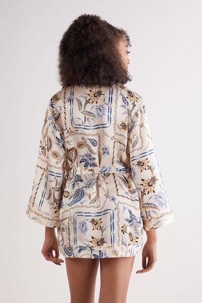 Multicolour Italian Riviera Silk Kimono, , large image number 3