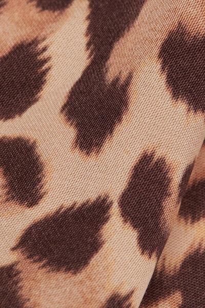 Brown Animal Print Pretty Savage Satin Kimono, , large image number 4