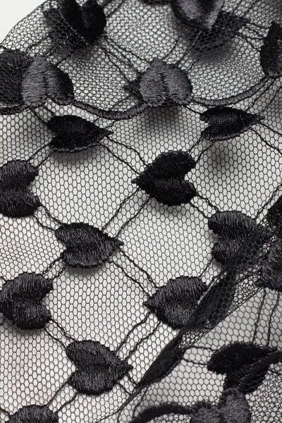 Black The Love Club Lace Dressing Gown, Black, large image number 4