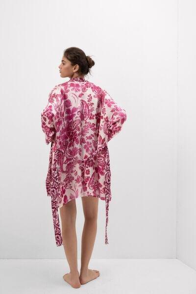 Pink Brighten Your Day Viscose Satin Kimono, 5601_115K, large image number 2