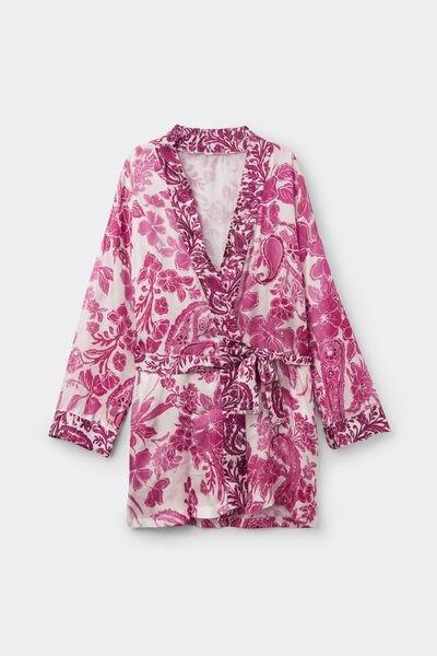 Pink Brighten Your Day Viscose Satin Kimono, 5601_115K, large image number 3