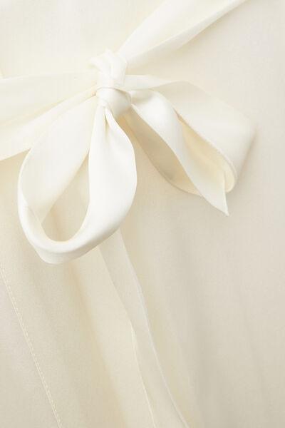 White My Forever Love Long Silk And Lace Dressing Gown, Powder White, large image number 4