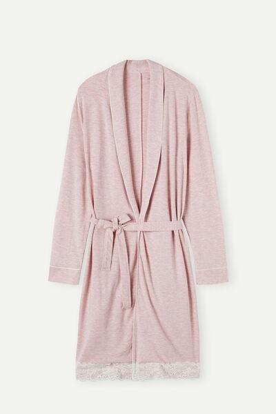 Pink Lace-Trimmed Robe, , large image number 2